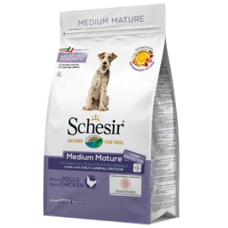 Сухой корм для пожилых собак Schesir для здоровья костей и суставов, курица 3 кг (для средних пород)