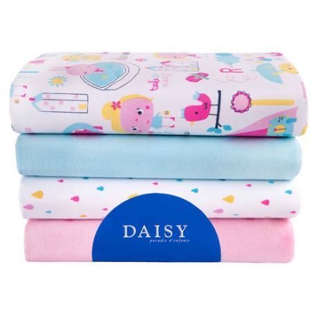 Многоразовые пеленки Daisy перкаль 90х145 комплект 4 шт девочки