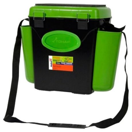 Ящик для рыбалки HELIOS FishBox односекционный (10л) 31х23х34.5см зеленый/черный