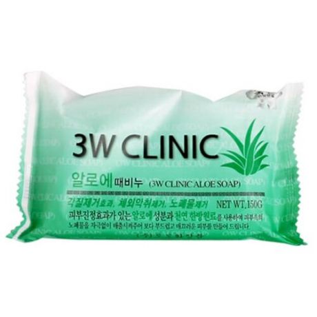 3W Clinic мыло для лица и тела Aloe Soap, 150 г