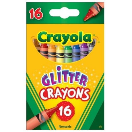 Crayola Восковые мелки с блестками 16 цветов 52-3716