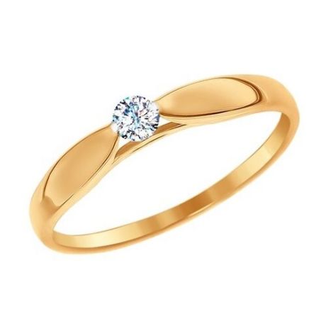 SOKOLOV Помолвочное кольцо из золота со Swarovski Zirconia 81010234, размер 18.5