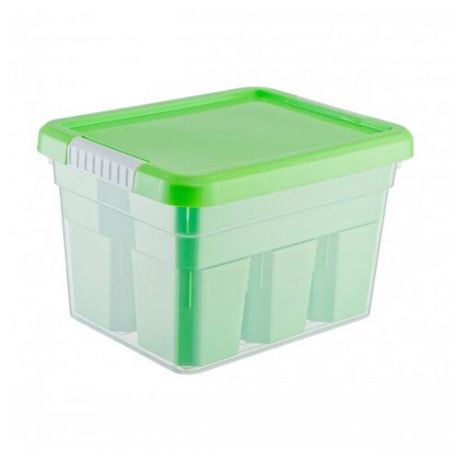 FunBox Ящик-органайзер Basic 5 л, 6 вставок + лоток-органайзер зеленый