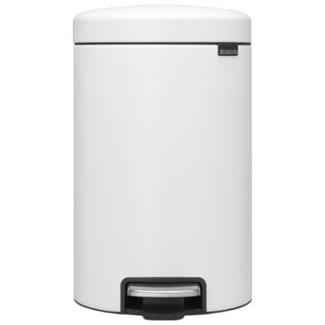 Ведро Brabantia NewIcon с пластиковым ведром и металлической педалью, 12 л mineral eternal white