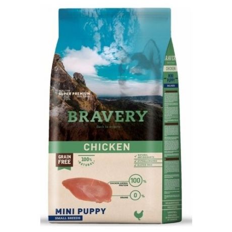 Сухой корм для щенков Bravery курица 2 кг (для мелких пород)