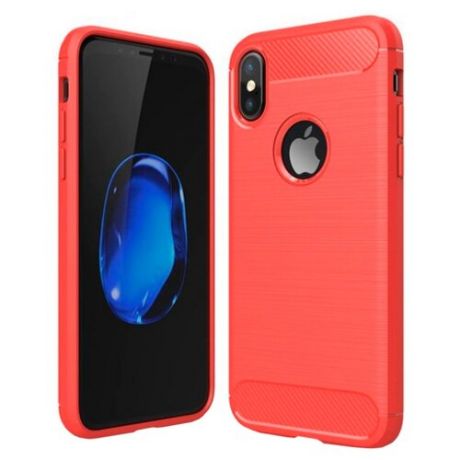 Чехол EVA IP8A012-X для Apple iPhone X/Xs красный/карбон