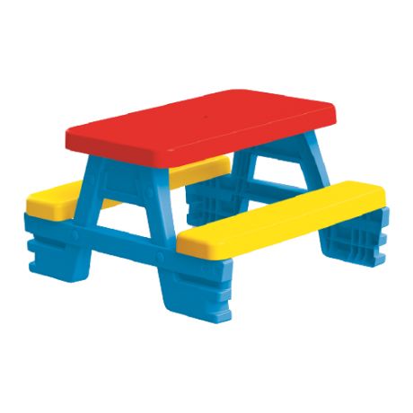 Комплект Dolu стол + 2 скамьи DL_3008 синий/красный/желтый