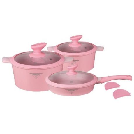 Набор посуды MercuryHaus MC-6363/MC-6365 10 пр. розовый