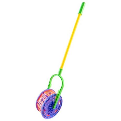 Каталка-игрушка Пластмастер Веселые котики (12023) со звуковыми эффектами фиолетовый/красный/зеленый/желтый