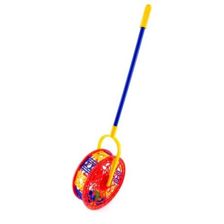 Каталка-игрушка Пластмастер Лошадки (12102) со звуковыми эффектами красный/желтый/синий