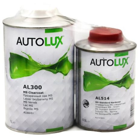 Комплект (автомобильный лак, отвердитель для лака) Autolux AL300 MS + AL514 MS 1500 мл