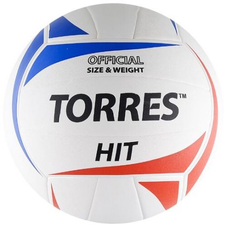 Волейбольный мяч TORRES HIT белый/красный/синий