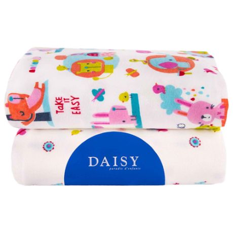 Многоразовые пеленки Daisy фланель 90х145 комплект 2 шт. слоники