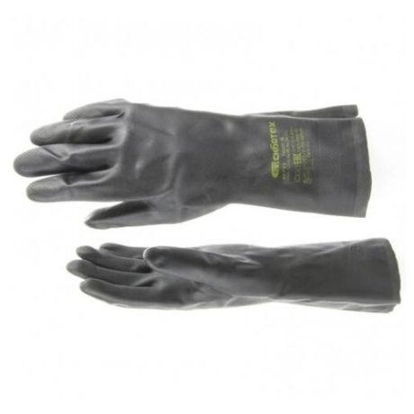 Перчатки Сибртех сантехнические латексные, 1 пара, размер XL, цвет черный