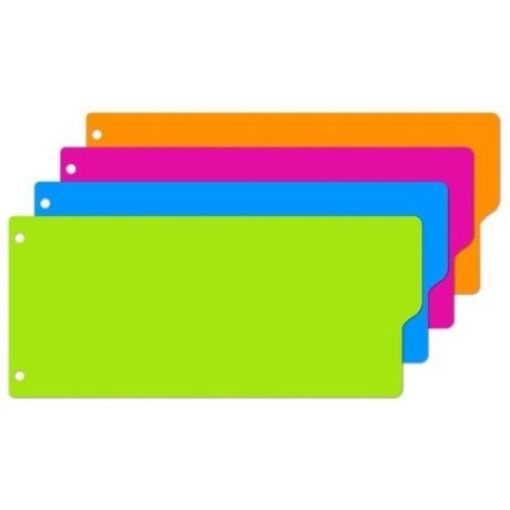 Attache SELECTION Разделитель листов 240x105 мм, пластиковый, 12 листов зеленый/голубой/розовый/оранжевый