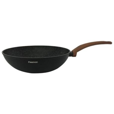 Сковорода-вок Fissman Vesuvio Stone 4247 28 см, черный/коричневый