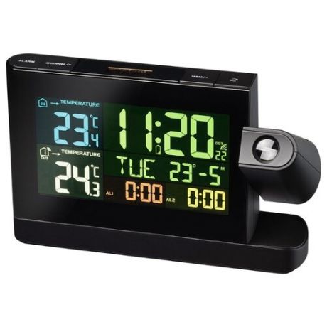 Метеостанция BRESSER Часы проекционные с цветным дисплеем (73277) черный