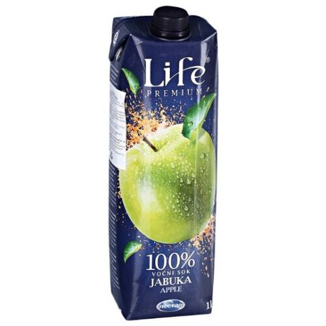 Сок Life Premium Яблоко, восстановленный, без сахара, 1 л, 1009 г