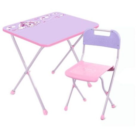 Комплект Nika стол + стул «Алина 2» (КА2-М/1) 60x45 см розовый/фиолетовый
