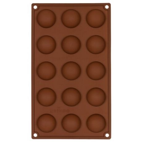 Форма для шоколада S-CHIEF Футбольные мячи SPC-0119, 15 ячеек коричневый