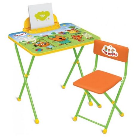Комплект Nika стол+стул Три кота (ТК1/1) 60x45 см зеленый/оранжевый