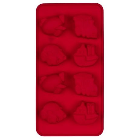 Форма для мороженого S-CHIEF Транспорт SPC-0131, 8 ячеек красный
