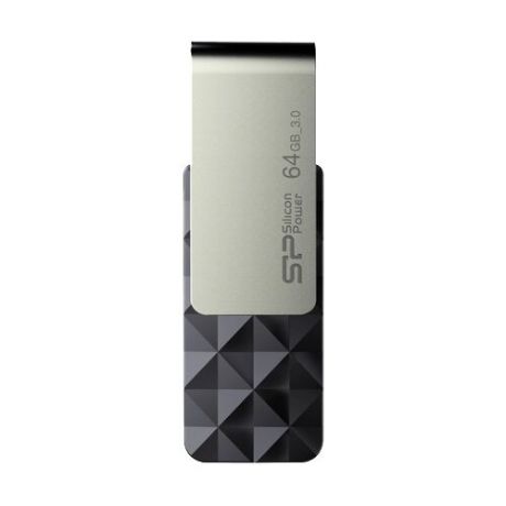 Флешка Silicon Power Blaze B30 64GB черный / серебристый