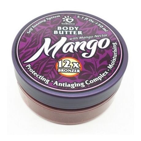 Масло для автозагара SolBianca твердое Mango body butter 150 мл