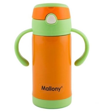Термокружка Mallony Carino-H (0,3 л) оранжевый/зеленый