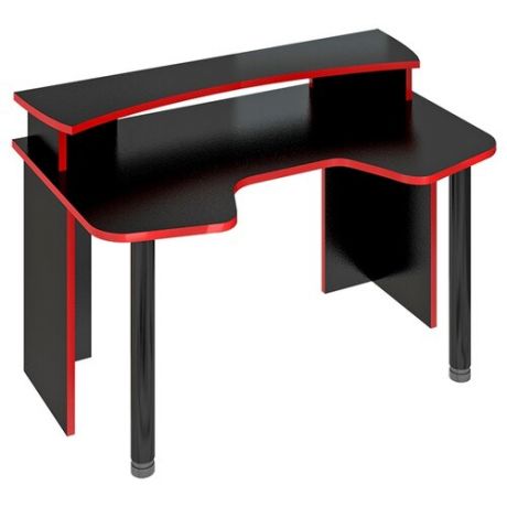 Компьютерный стол Мэрдэс Домино Lite СКЛ-ИгрЧ+НКИЛ, 140х90 см, цвет: черный/красный