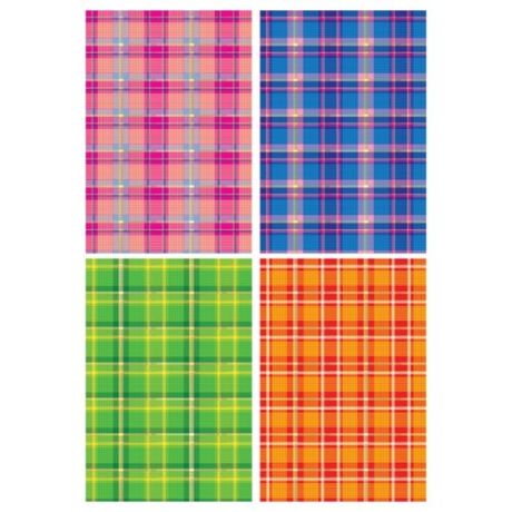 Цветной картон с тиснением Шотландка Апплика, A4, 4 л., 4 цв.