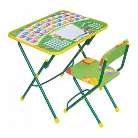 Комплект Nika стол + стул Первоклашка (КУ1/12-13) 60x45 см зелeный