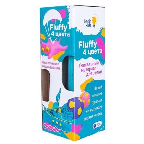 Пластилин Genio Kids Набор для лепки воздушный пластилин Fluffy 4 цвета (TA1501)