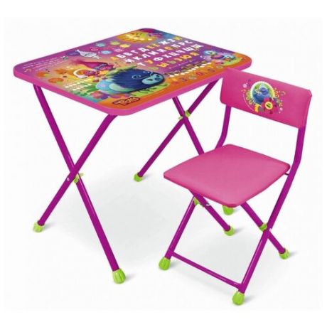 Комплект Nika стол + стул Тролли Т-1 60x45 см розовый