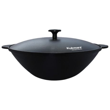 Сковорода-вок Kukmara вч35 30.5 см с крышкой, черный
