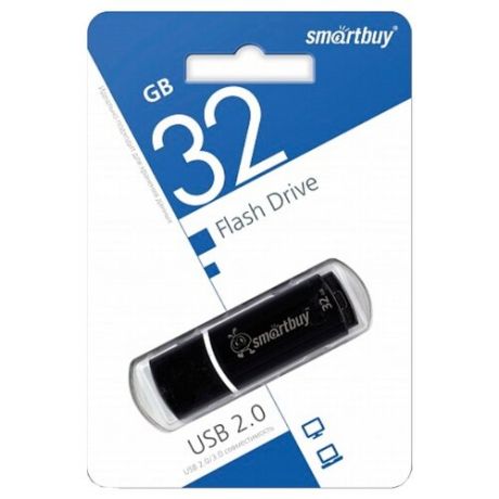 Флешка SmartBuy Crown USB 2.0 32GB черный/белый