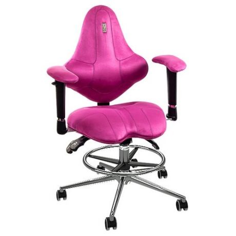 Компьютерное кресло Kulik System Kids (с подставкой для ног) детское, обивка: текстиль, цвет: розовый