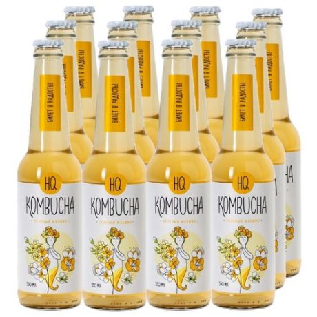 Комбуча HQ Kombucha Зеленый жасмин, 0.33 л, 12 шт.