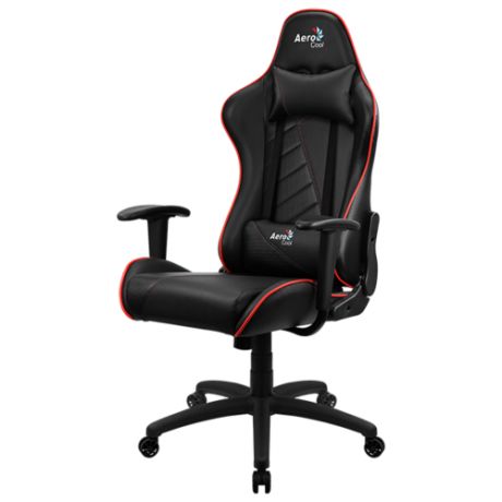 Компьютерное кресло AeroCool AC110 AIR игровое, обивка: искусственная кожа, цвет: черный/красный