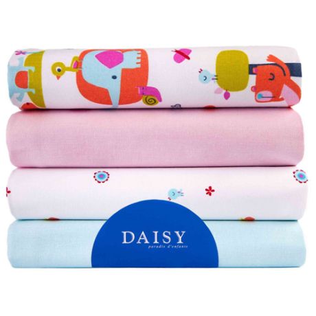 Многоразовые пеленки Daisy перкаль 90х145 комплект 4 шт слоники