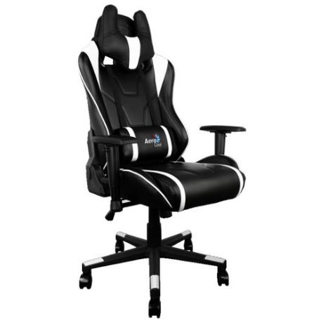 Компьютерное кресло AeroCool AC220 AIR игровое, обивка: искусственная кожа, цвет: черный/белый