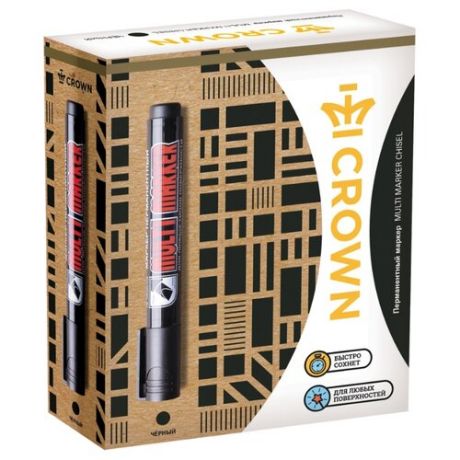 CROWN Набор перманентных маркеров Multi Marker, черный, 12 шт. (CPM-800)