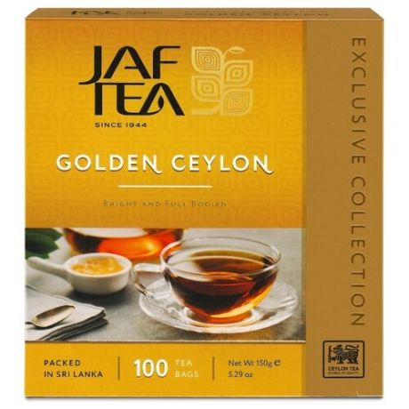 Чай черный Jaf Tea Exclusive collection Golden Ceylon в пакетиках , 100 шт.