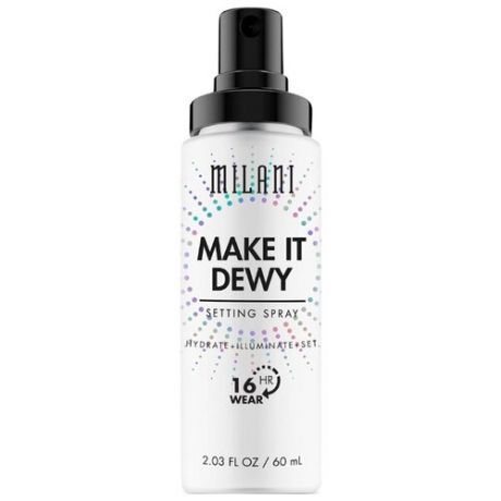 Milani Фиксатор для макияжа с эффектом сияния Make It Dewy 3-in-1 Hydrate + Illuminate + Set 60 мл прозрачный
