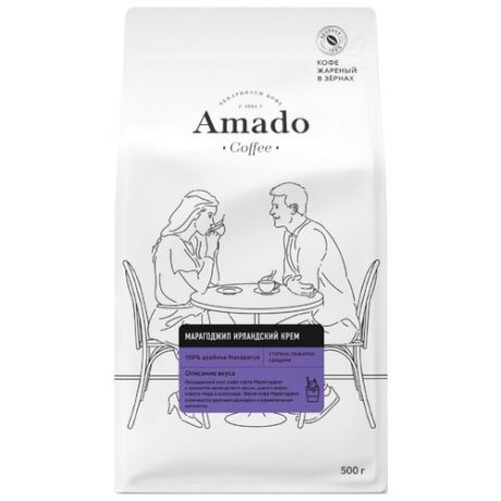Кофе в зернах Amado Марагоджип Ирландский Крем, арабика, 500 г