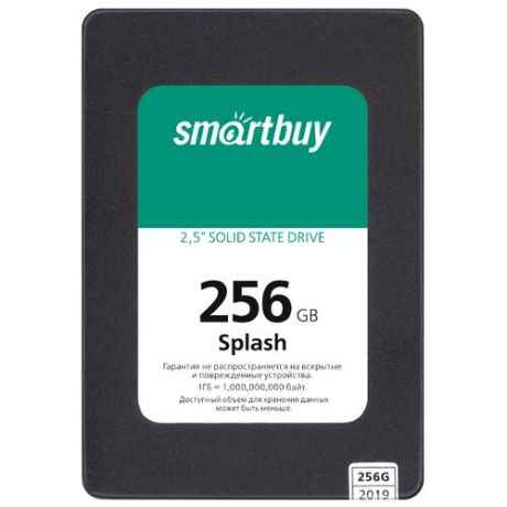 Твердотельный накопитель SmartBuy Splash (2019) 256 GB (SBSSD-256GT-MX902-25S3) 256 GB черный