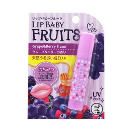 Mentholatum Бальзам для губ Lip baby fruits Grape & berry flavor белый