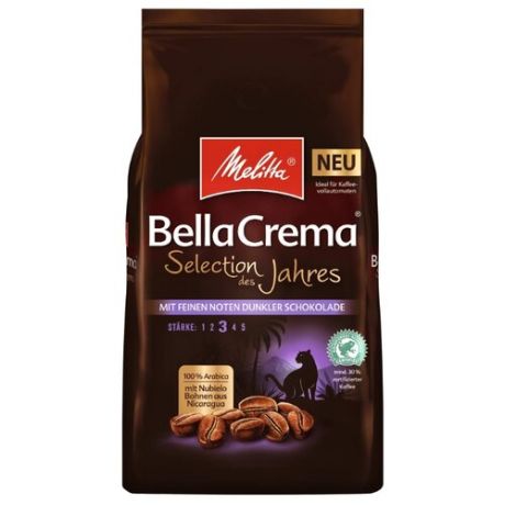 Кофе в зернах Melitta Bella Crema Selection Des Jahres Mit Feinen Noten Dunkler Schokolade, арабика, 1000 г