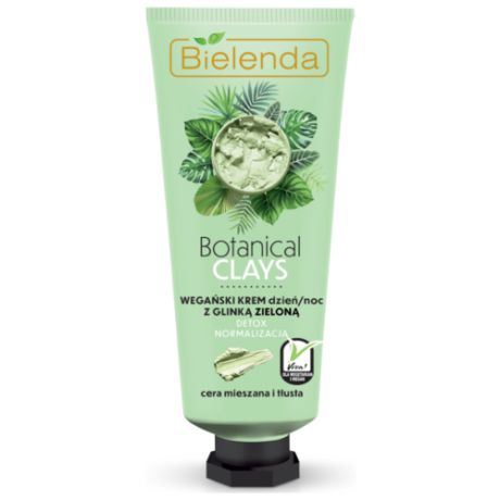 Bielenda Botanical Clays Vegan Face Cream with Green Clay day/night Крем для лица день/ночь с зеленой глиной, 50 мл