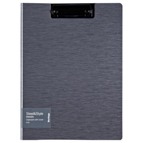 Berlingo Папка-планшет с зажимом Steel&Style A4, пластик серый